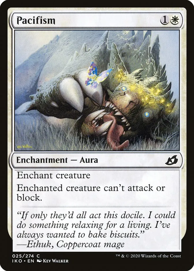 2020 Ikoria: Lair of Behemoths Pacifism #25 common card image
