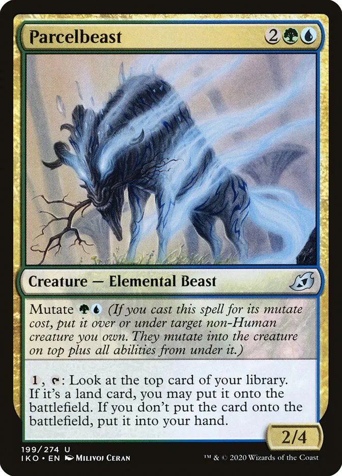 2020 Ikoria: Lair of Behemoths Parcelbeast #199 uncommon card image