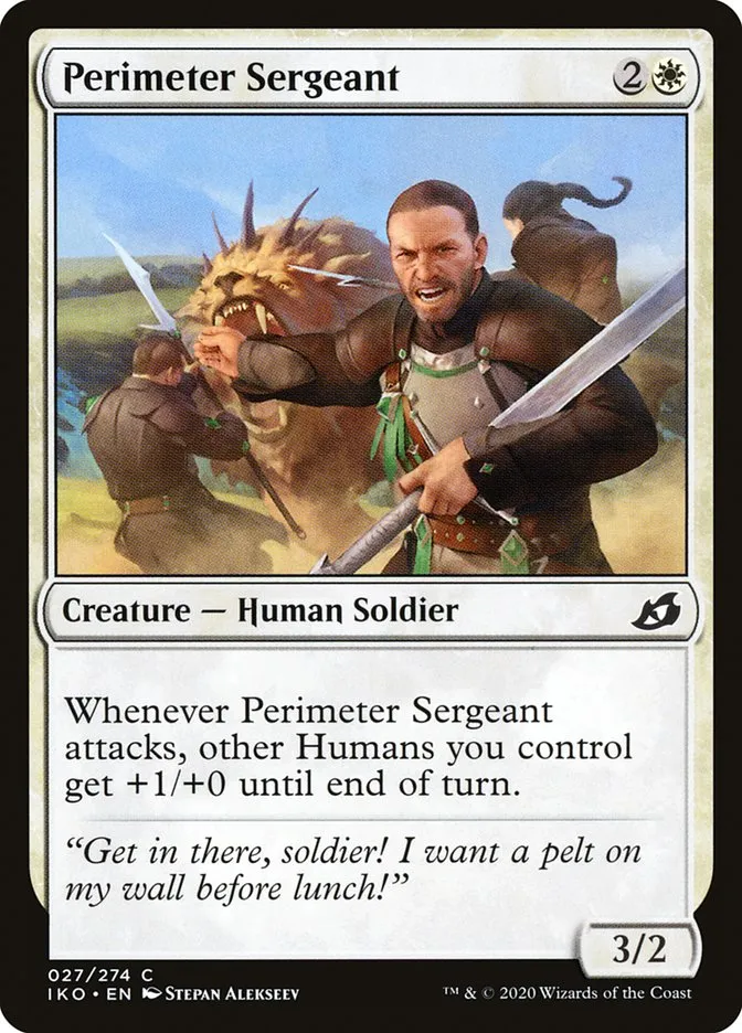 2020 Ikoria: Lair of Behemoths Perimeter Sergeant #27 common card image
