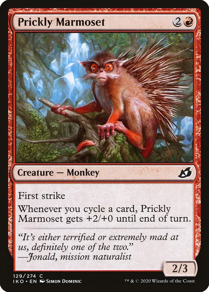 2020 Ikoria: Lair of Behemoths Prickly Marmoset #129 common card image