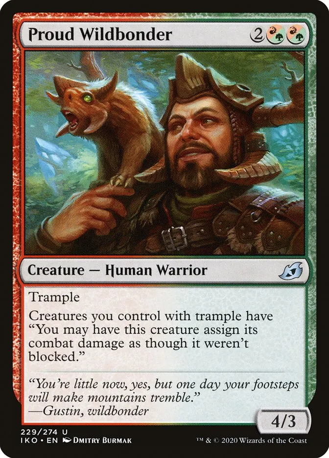 2020 Ikoria: Lair of Behemoths Proud Wildbonder #229 uncommon card image