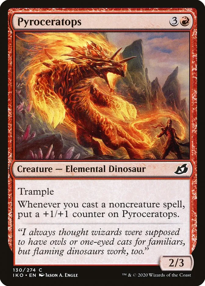 2020 Ikoria: Lair of Behemoths Pyroceratops #130 common card image