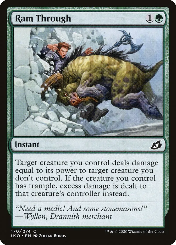 2020 Ikoria: Lair of Behemoths Ram Through #170 common card image