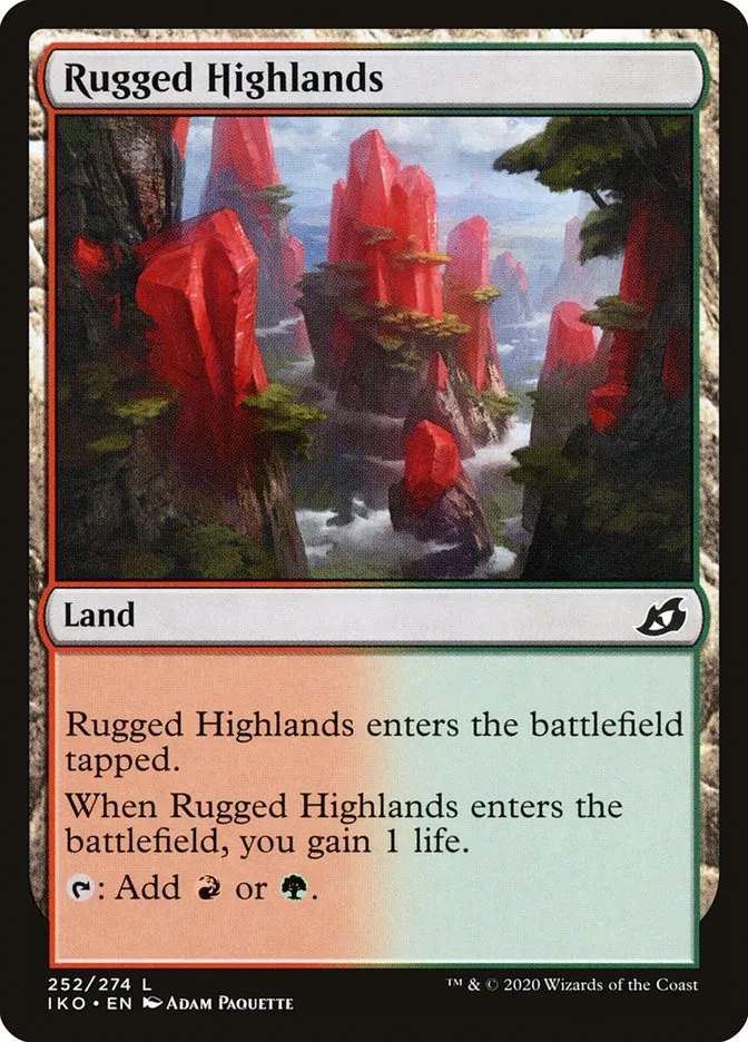 2020 Ikoria: Lair of Behemoths Rugged Highlands #252 common card image