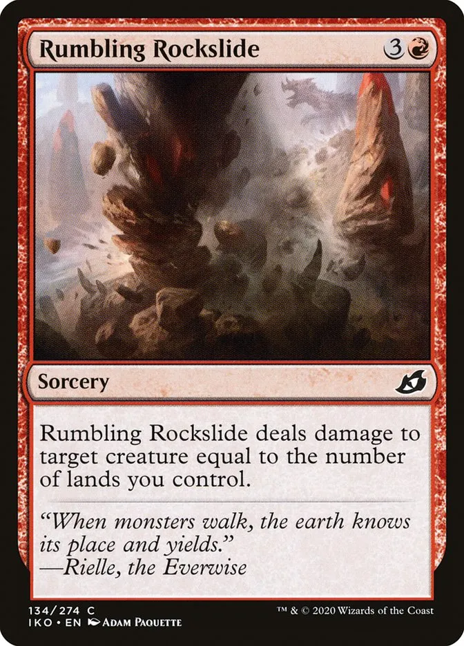 2020 Ikoria: Lair of Behemoths Rumbling Rockslide #134 common card image