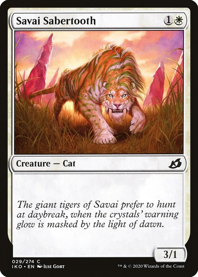 2020 Ikoria: Lair of Behemoths Savai Sabertooth #29 common card image