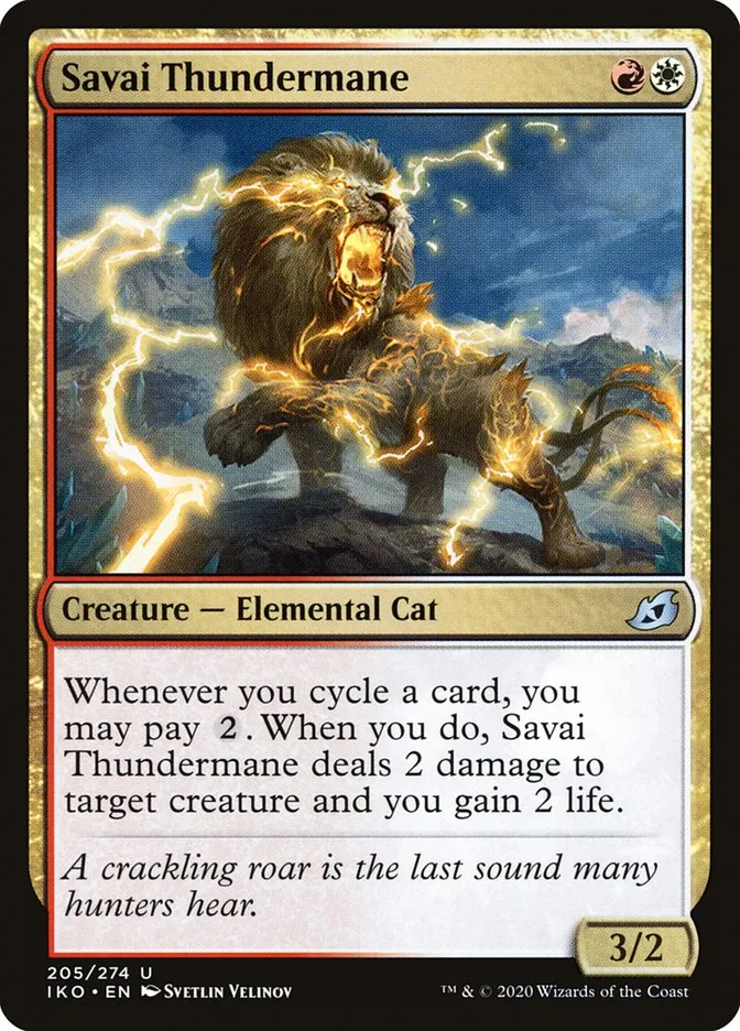 2020 Ikoria: Lair of Behemoths Savai Thundermane #205 uncommon card image