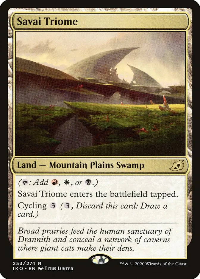 2020 Ikoria: Lair of Behemoths Savai Triome #253 rare card image
