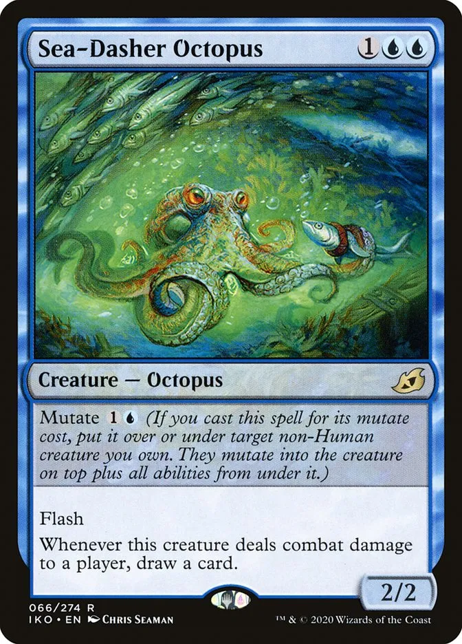 2020 Ikoria: Lair of Behemoths Sea-Dasher Octopus #66 rare card image