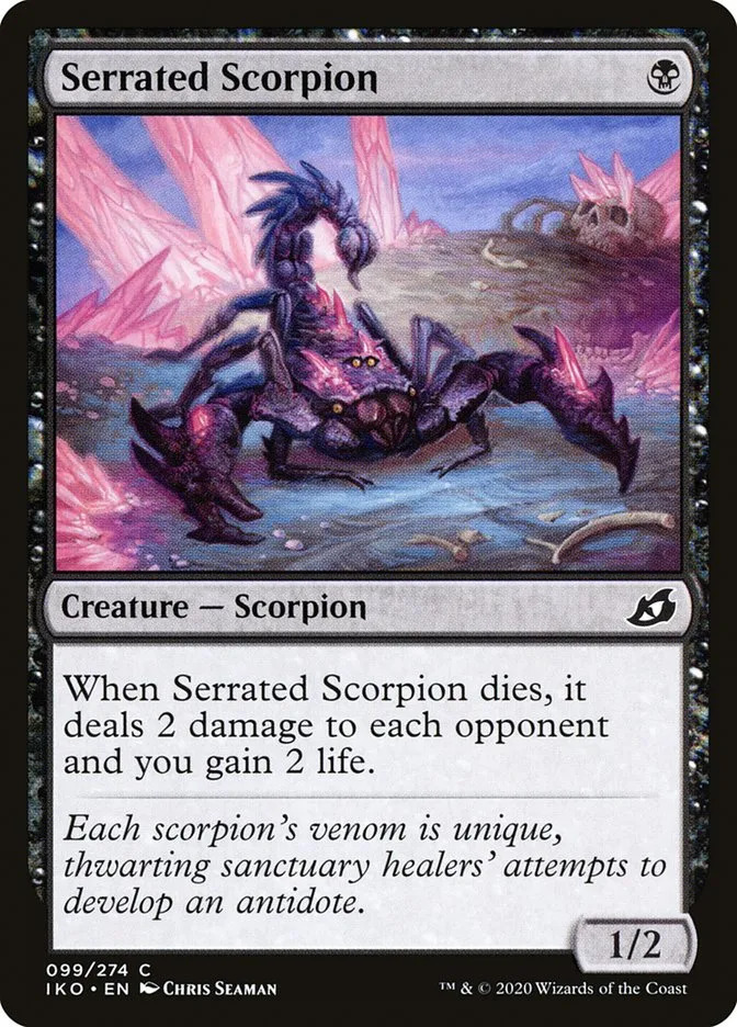 2020 Ikoria: Lair of Behemoths Serrated Scorpion #99 common card image