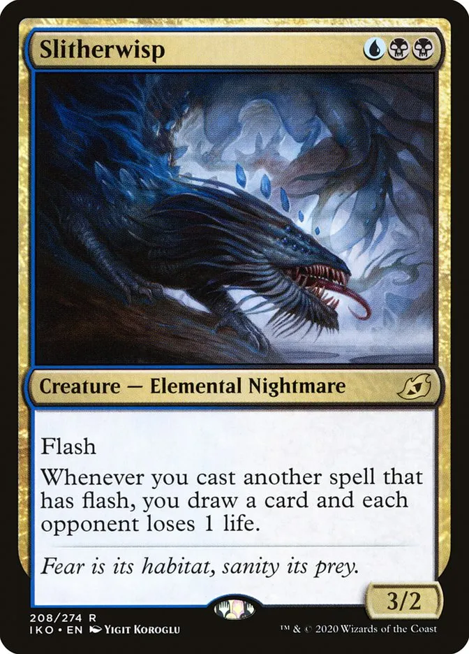 2020 Ikoria: Lair of Behemoths Slitherwisp #208 rare card image