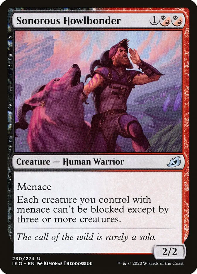2020 Ikoria: Lair of Behemoths Sonorous Howlbonder #230 uncommon card image