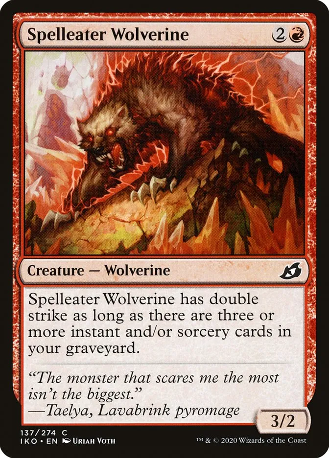2020 Ikoria: Lair of Behemoths Spelleater Wolverine #137 common card image