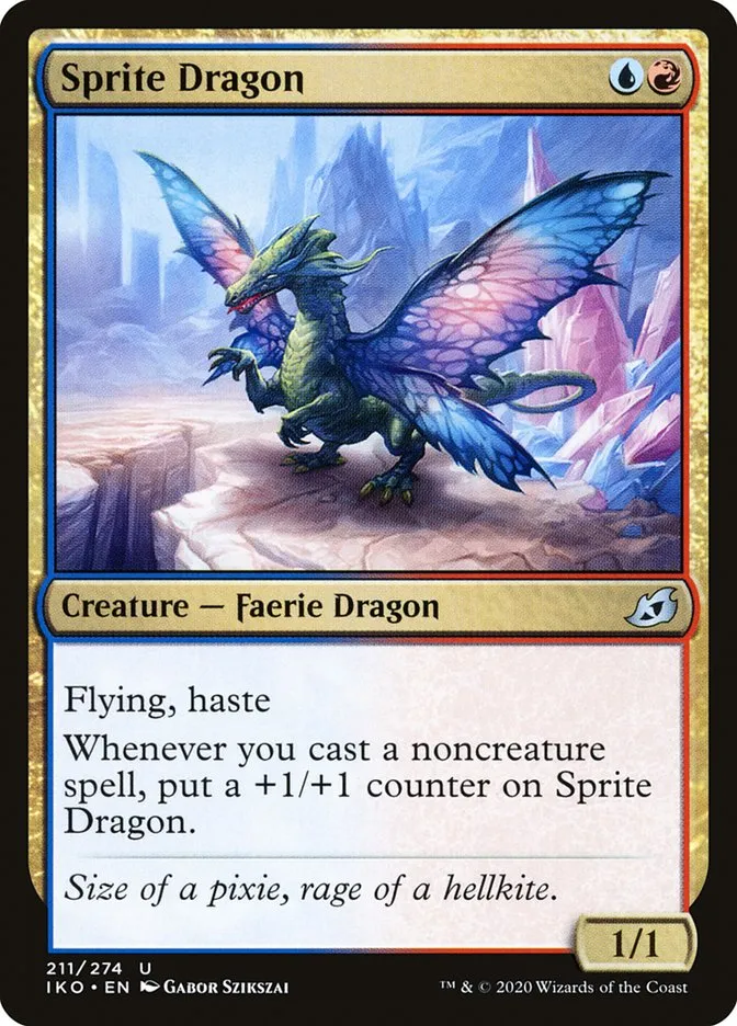 2020 Ikoria: Lair of Behemoths Sprite Dragon #211 uncommon card image