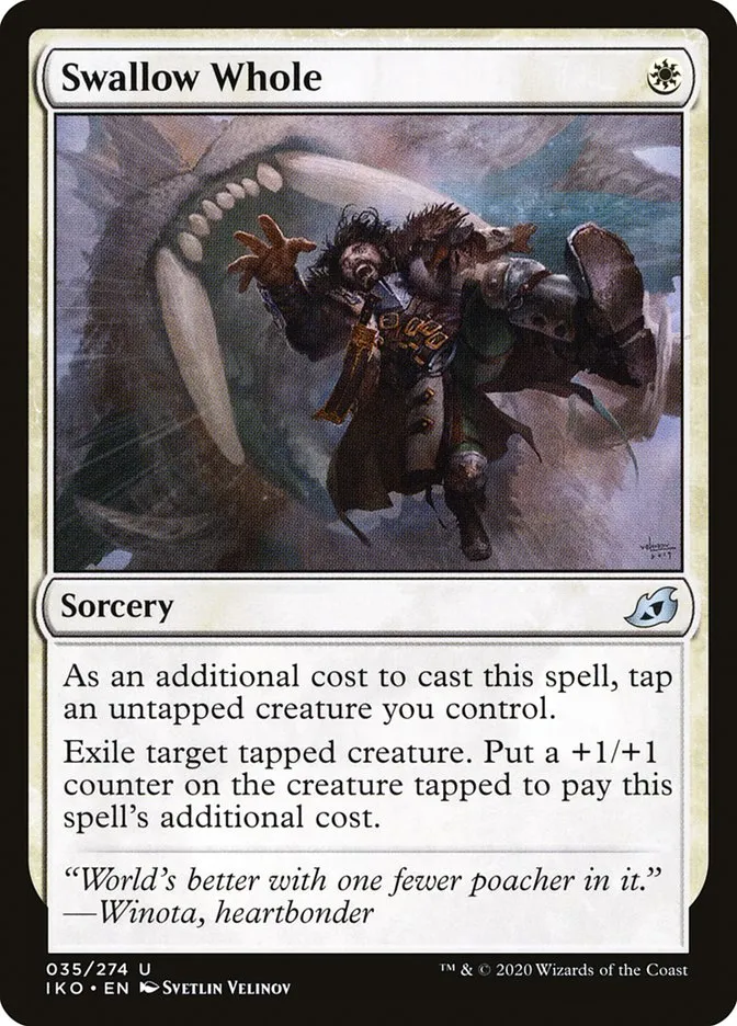 2020 Ikoria: Lair of Behemoths Swallow Whole #35 uncommon card image