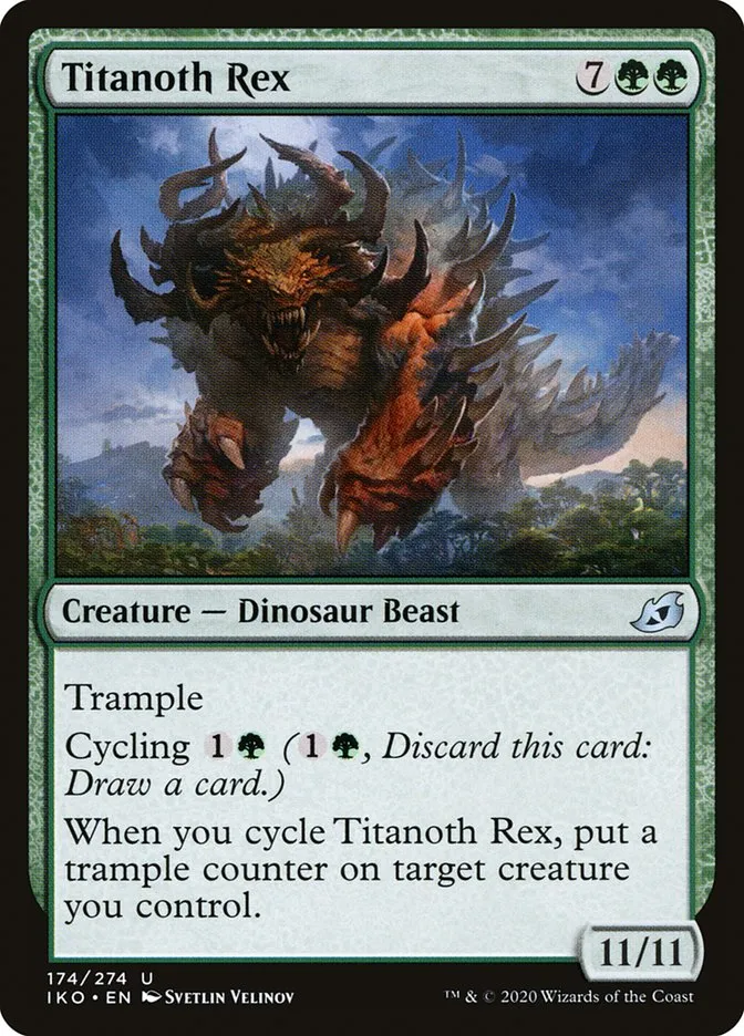 2020 Ikoria: Lair of Behemoths Titanoth Rex #174 uncommon card image