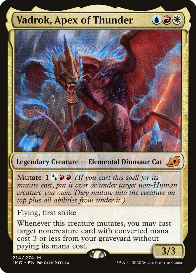 2020 Ikoria: Lair of Behemoths Vadrok, Apex of Thunder #214 mythic card image