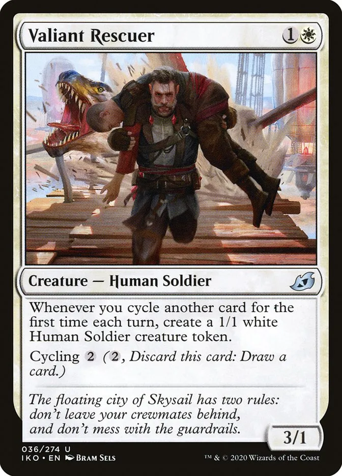 2020 Ikoria: Lair of Behemoths Valiant Rescuer #36 uncommon card image