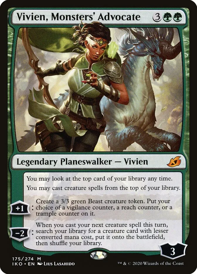 2020 Ikoria: Lair of Behemoths Vivien, Monsters' Advocate #175 mythic card image