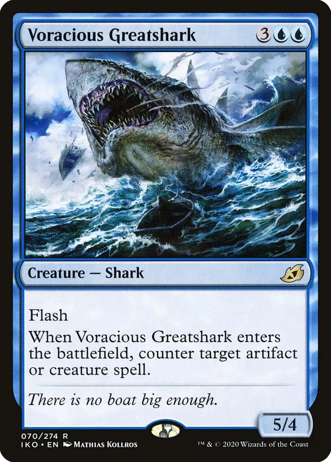 2020 Ikoria: Lair of Behemoths Voracious Greatshark #70 rare card image