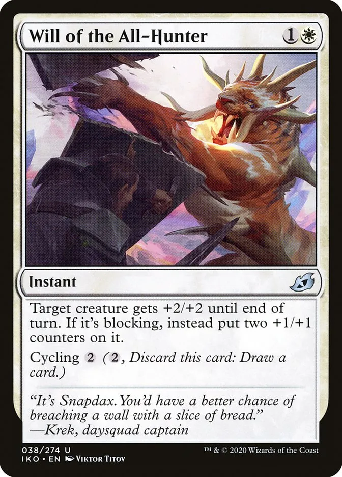 2020 Ikoria: Lair of Behemoths Will of the All-Hunter #38 uncommon card image