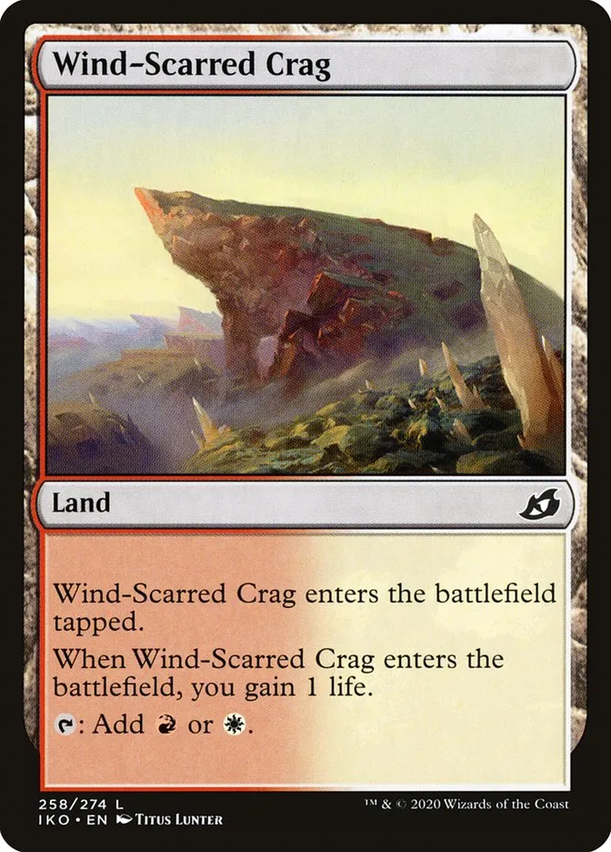 2020 Ikoria: Lair of Behemoths Wind-Scarred Crag #258 common card image