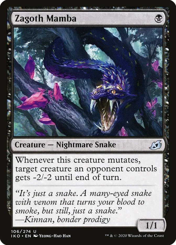 2020 Ikoria: Lair of Behemoths Zagoth Mamba #106 uncommon card image