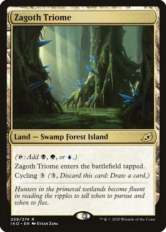 2020 Ikoria: Lair of Behemoths Zagoth Triome #259 rare card image