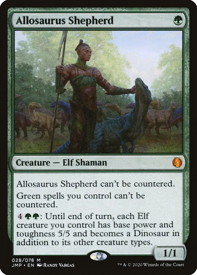 2020 Jumpstart Allosaurus Shepherd mythic #28 mythic card image
