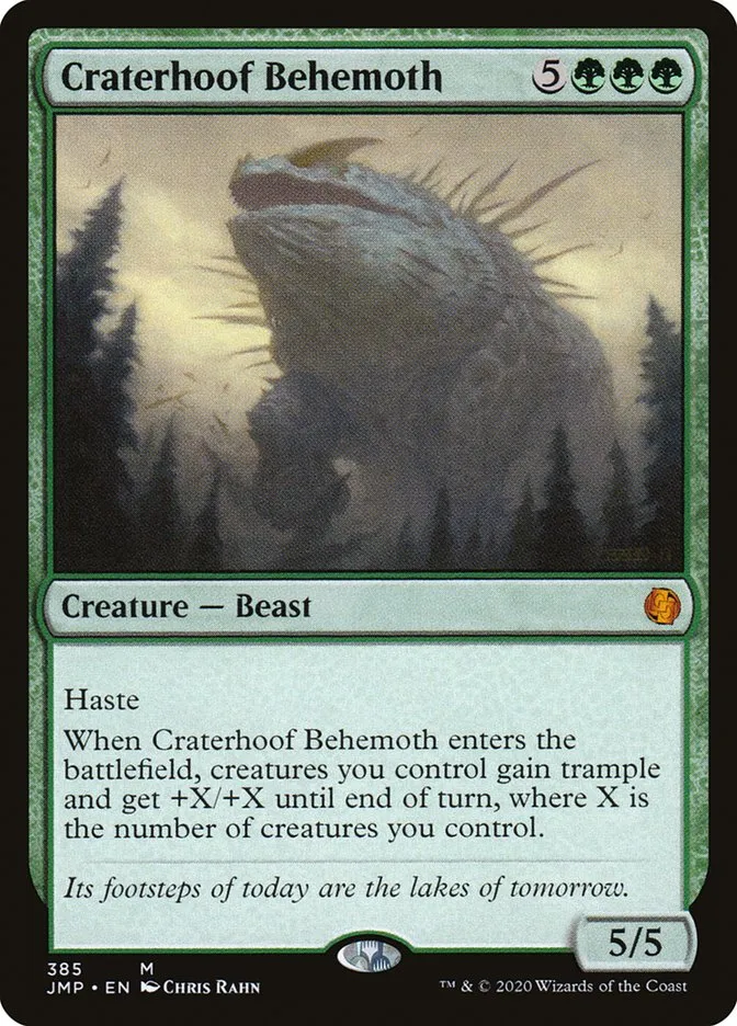 2020 Jumpstart Craterhoof Behemoth #385 mythic card image