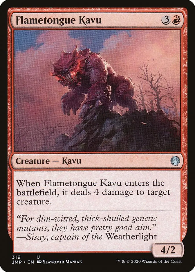 2020 Jumpstart Flametongue Kavu #319 uncommon card image