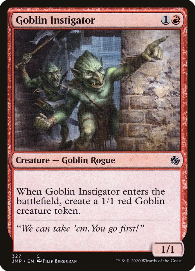 2020 Jumpstart Goblin Instigator common #327 common card image