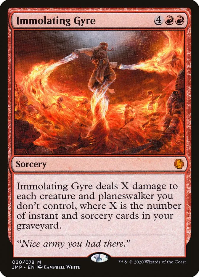 2020 Jumpstart Immolating Gyre #20 mythic card image