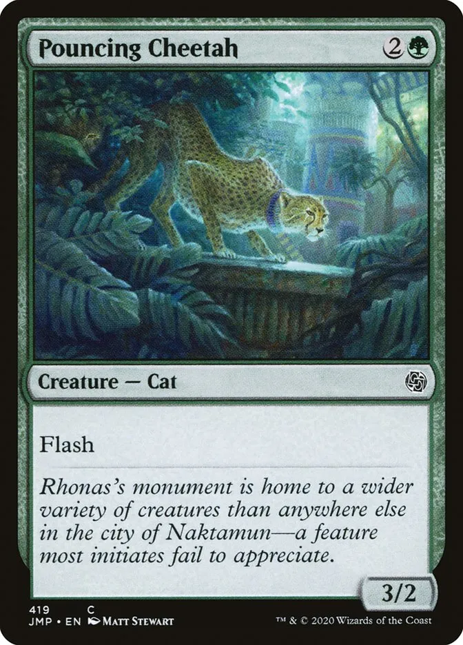 2020 Jumpstart Pouncing Cheetah common #419 common card image