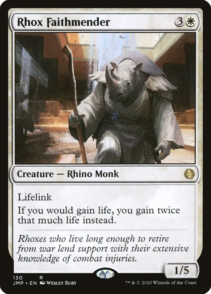 2020 Jumpstart Rhox Faithmender rare #130 rare card image