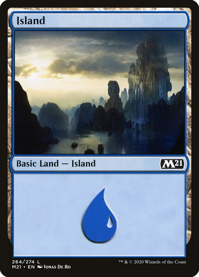 2020 Core Set 2021 Island common #264 common card image