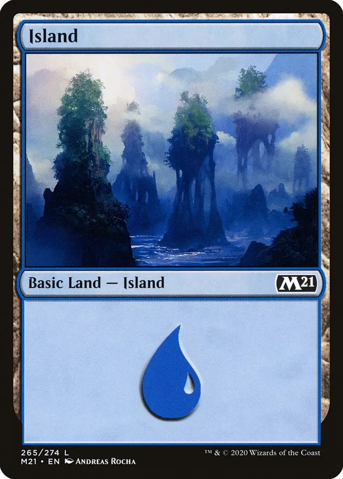 2020 Core Set 2021 Island common #265 common card image