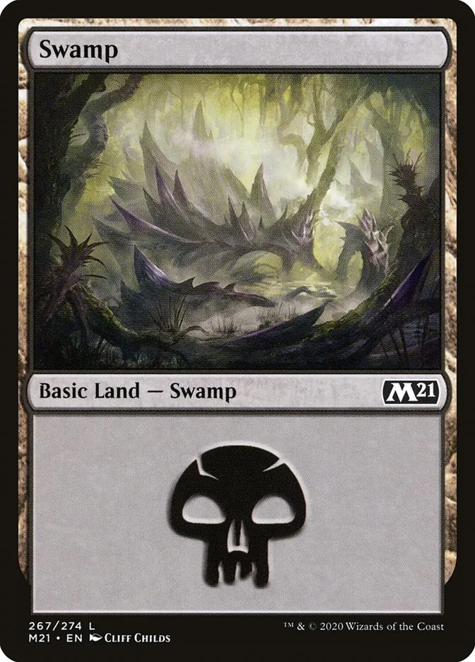 2020 Core Set 2021 Swamp common #267 common card image