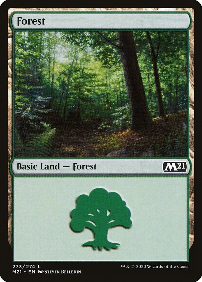2020 Core Set 2021 Forest common #273 common card image