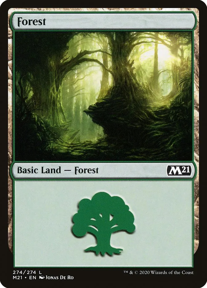 2020 Core Set 2021 Forest common #274 common card image