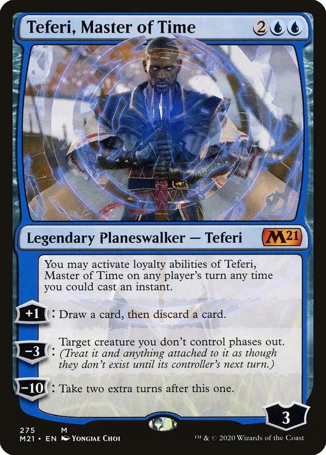2020 Core Set 2021 Teferi, Master of Time mythic #275 mythic card image