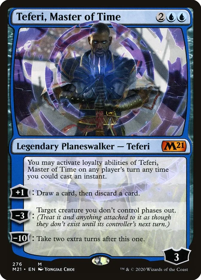 2020 Core Set 2021 Teferi, Master of Time mythic #276 mythic card image