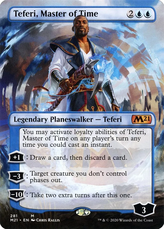 2020 Core Set 2021 Teferi, Master of Time [Extended Art Foil] mythic #281 mythic card image