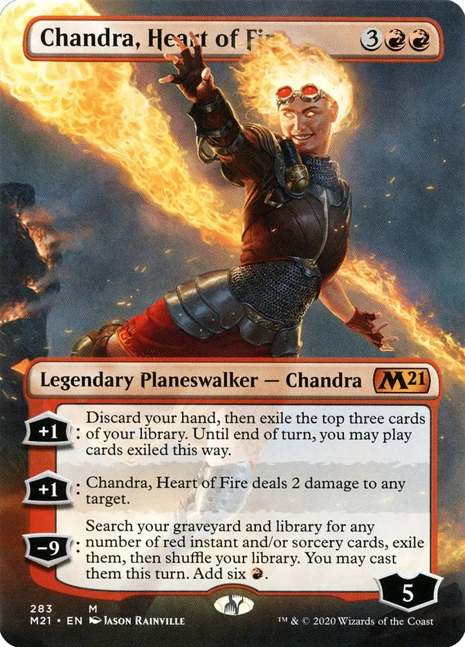 2020 Core Set 2021 Chandra, Heart of Fire [Extended Art Foil] mythic #283 mythic card image