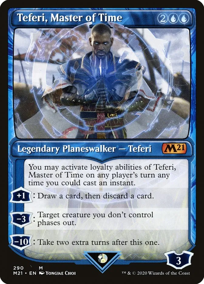 2020 Core Set 2021 Teferi, Master of Time [Showcase] mythic #290 mythic card image