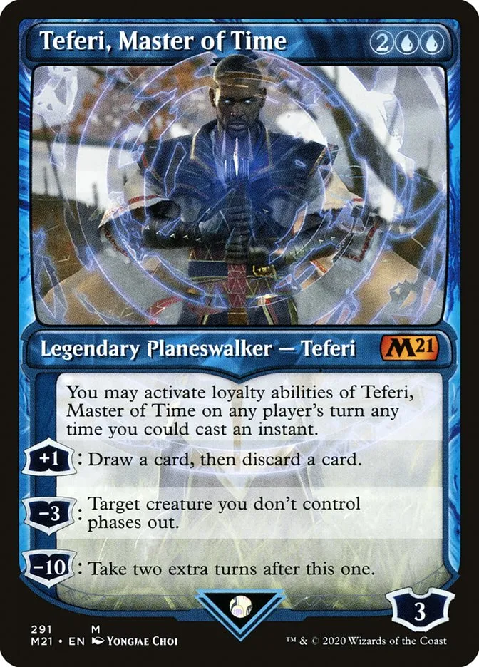 2020 Core Set 2021 Teferi, Master of Time mythic #291 mythic card image
