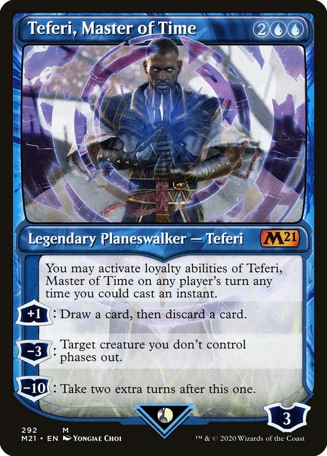 2020 Core Set 2021 Teferi, Master of Time [Showcase] mythic #292 mythic card image