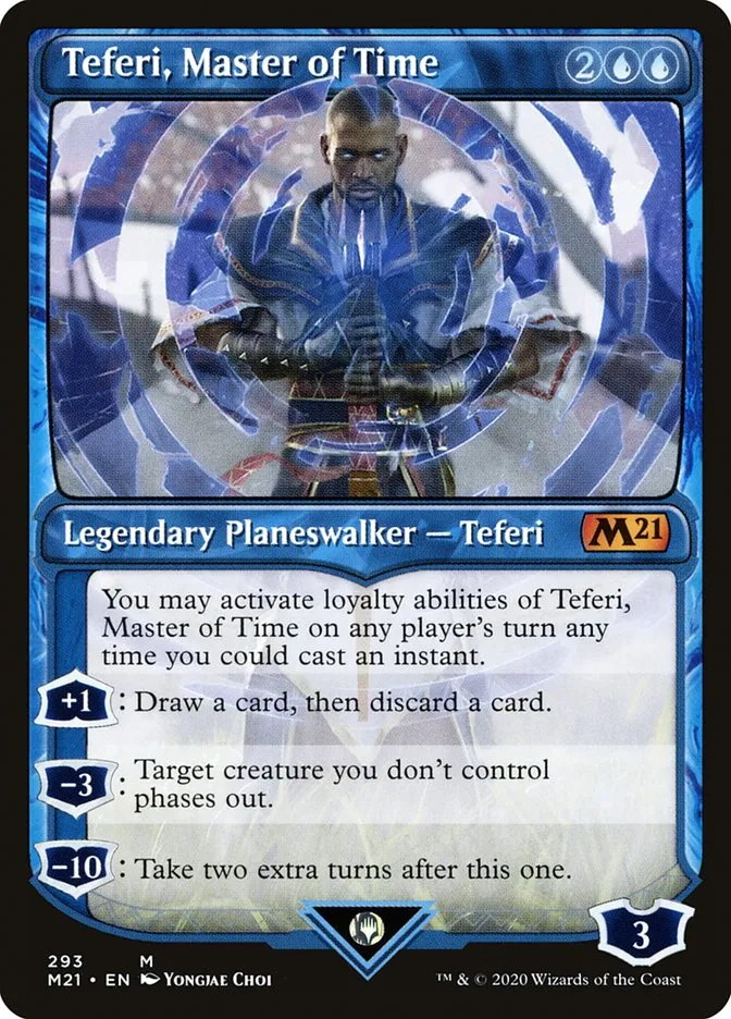 2020 Core Set 2021 Teferi, Master of Time mythic #293 mythic card image