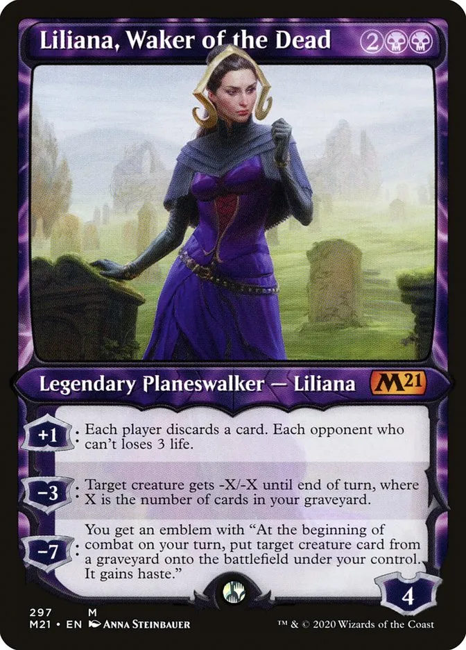 2020 Core Set 2021 Liliana, Waker of the Dead [Showcase] mythic #297 mythic card image
