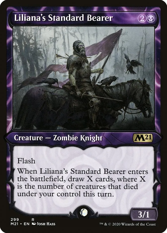 2020 Core Set 2021 Liliana's Standard Bearer rare #299 rare card image